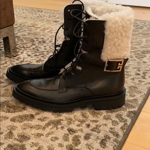 Givenchy shearling lined logo combat boots